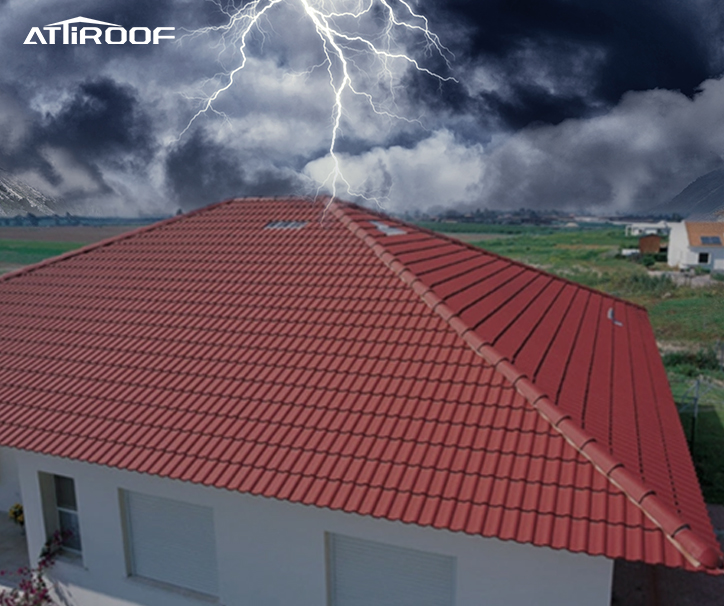 As telhas de resina ASA ainda têm durabilidade e capacidade de resistir às intempéries em condições climáticas de tempestade.