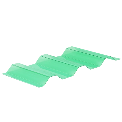 Telha de telhado de policarbonato ondulado transparente-verde