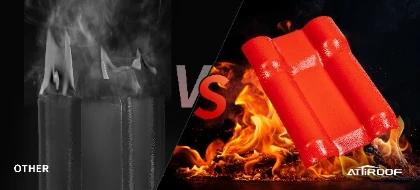 Compara&ccedil;&atilde;o de inc&ecirc;ndio em chapa de telhado Upvc