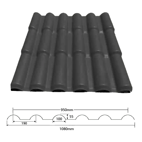 1080# Folhas romanas de telhado UPVC